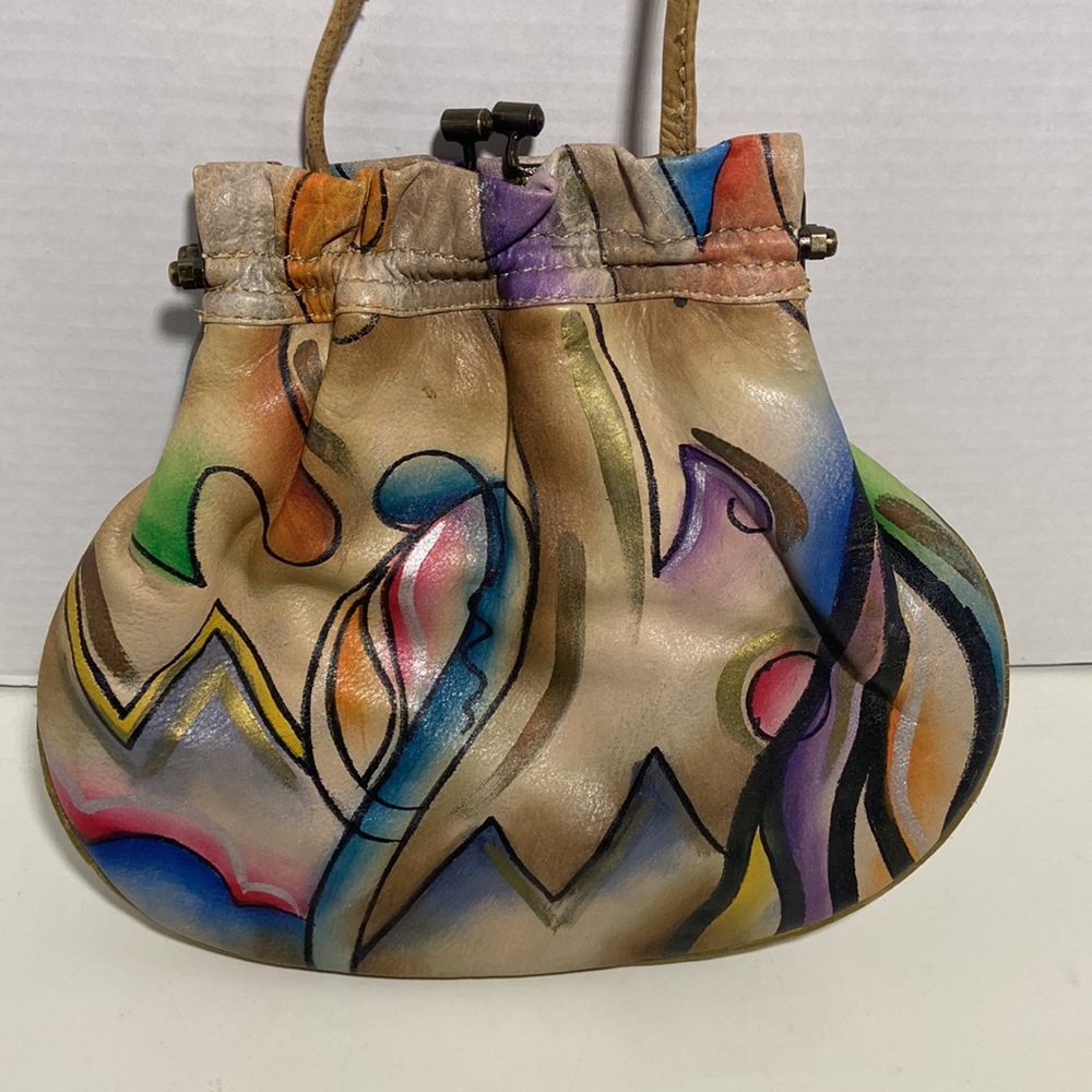 Sam Sam Vintage Hand Painted Leather Crossbody Bag